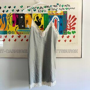 Oysho Satin Lace Trim Slip Women's Size L